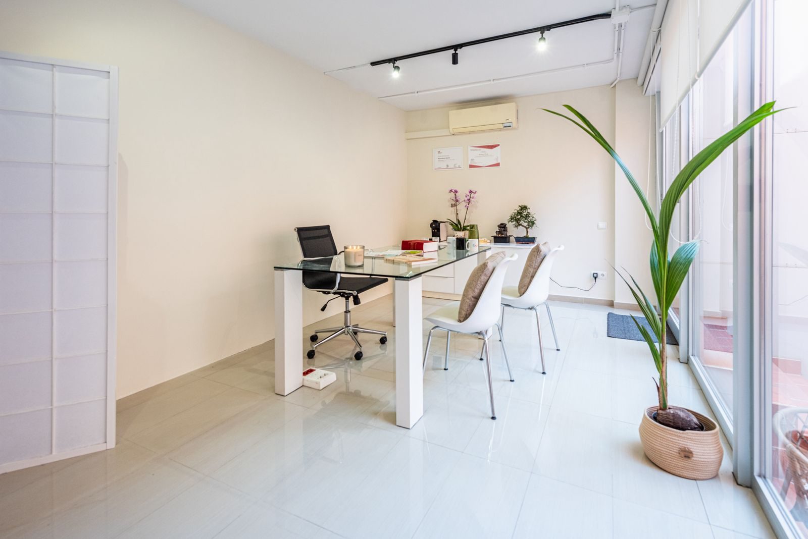 Sala de tratamiento preparada para una sesión